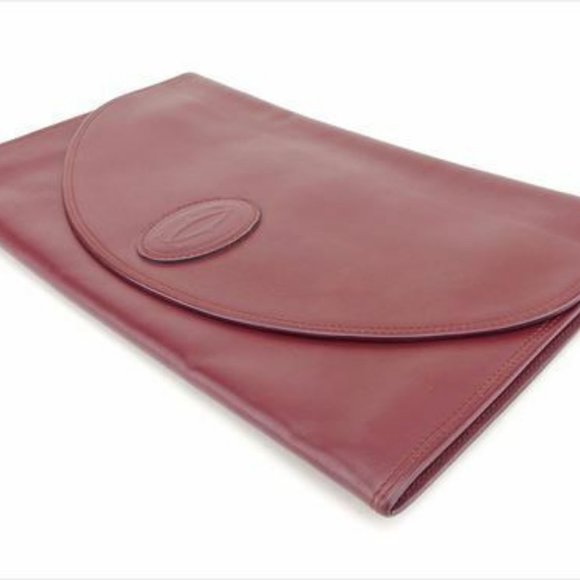 Cartier Clutch bag Mastline Red leather Woman unisex Authentic Used E1345 - Picture 8 of 8